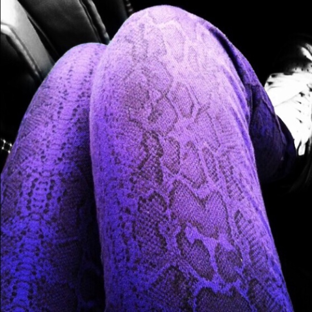 Purple Snake Print Jeggings